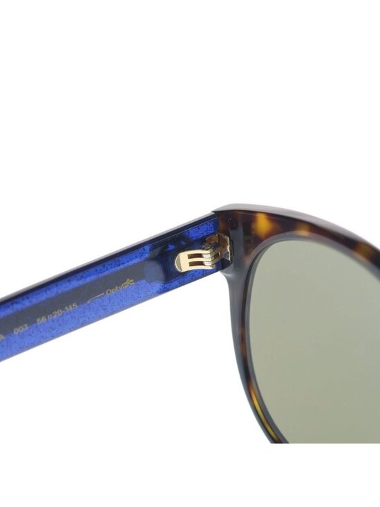 Gucci Interlocking Sunglasses Blue Frame Khaki Lens Gold Eyewear main image 6